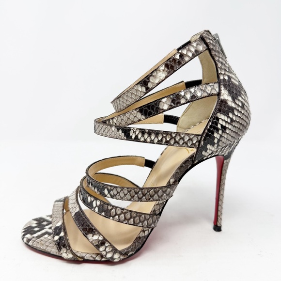 Christian Louboutin Mariniere Python Strappy Sandals Heels Womens EU 36 - Picture 9 of 11